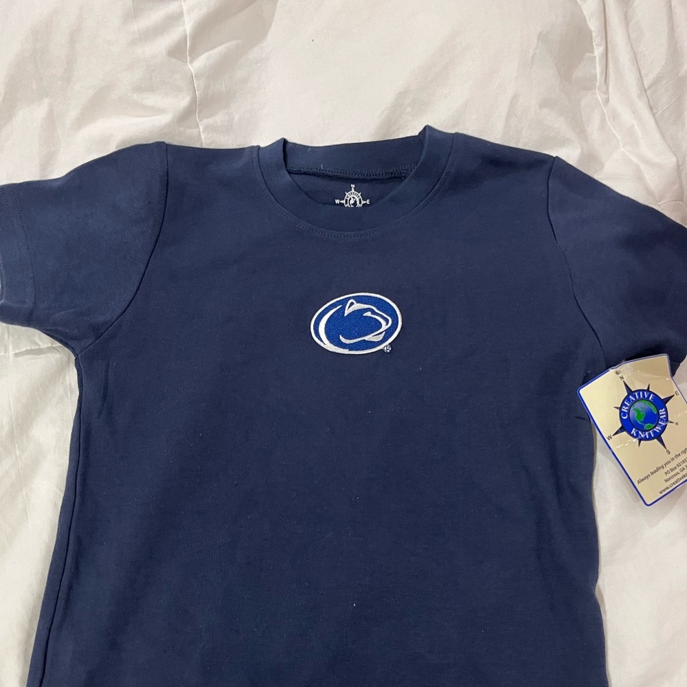 Navy Penn State Logo Crop Top